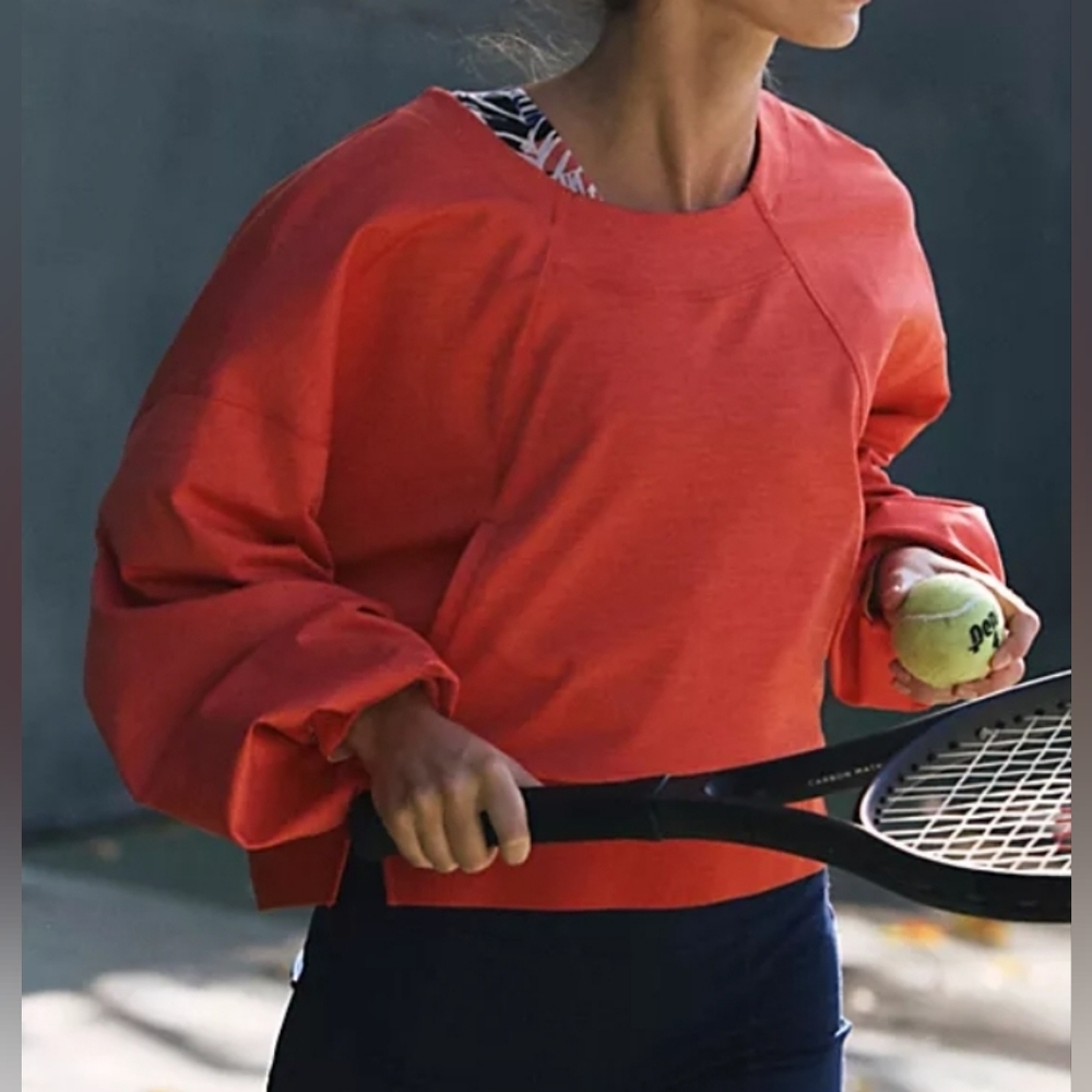 Free People Red Long Sleeve Top